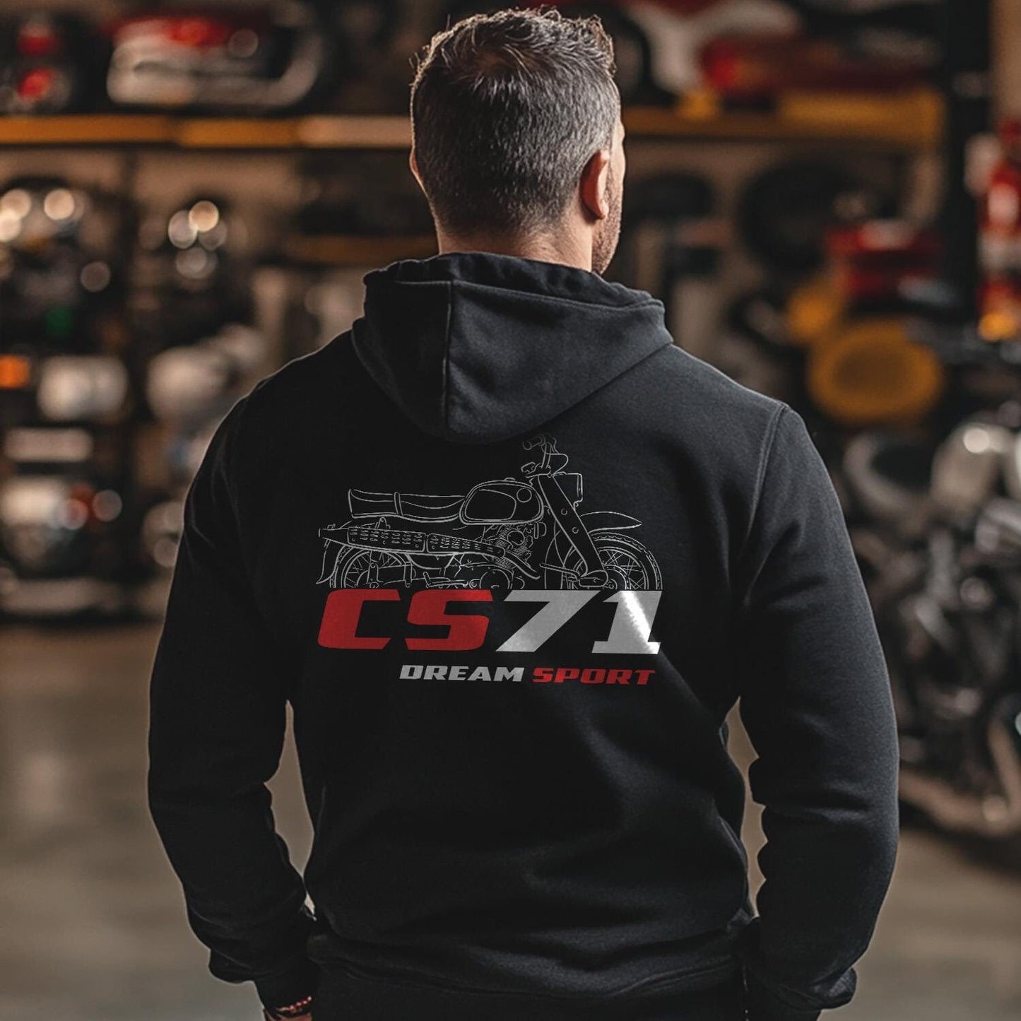 Honda CS71 & CS76 Dream Sport Inspired Hoodie - Motorcycle Sweatshirt for Riders