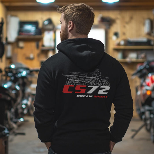 Honda CS72 & CS77 Dream Sport Inspired Hoodie - Motorcycle Sweatshirt for Riders