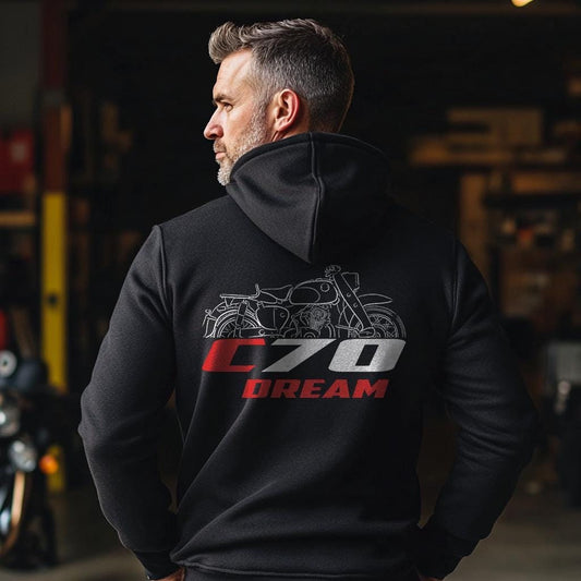 Honda C70 Dream Inspired Hoodie - Motorcycle Sweatshirt for Riders