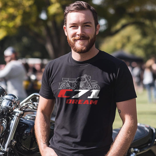 Honda C71 Dream Inspired T-Shirt - Motorcycle Tee Shirt for Riders