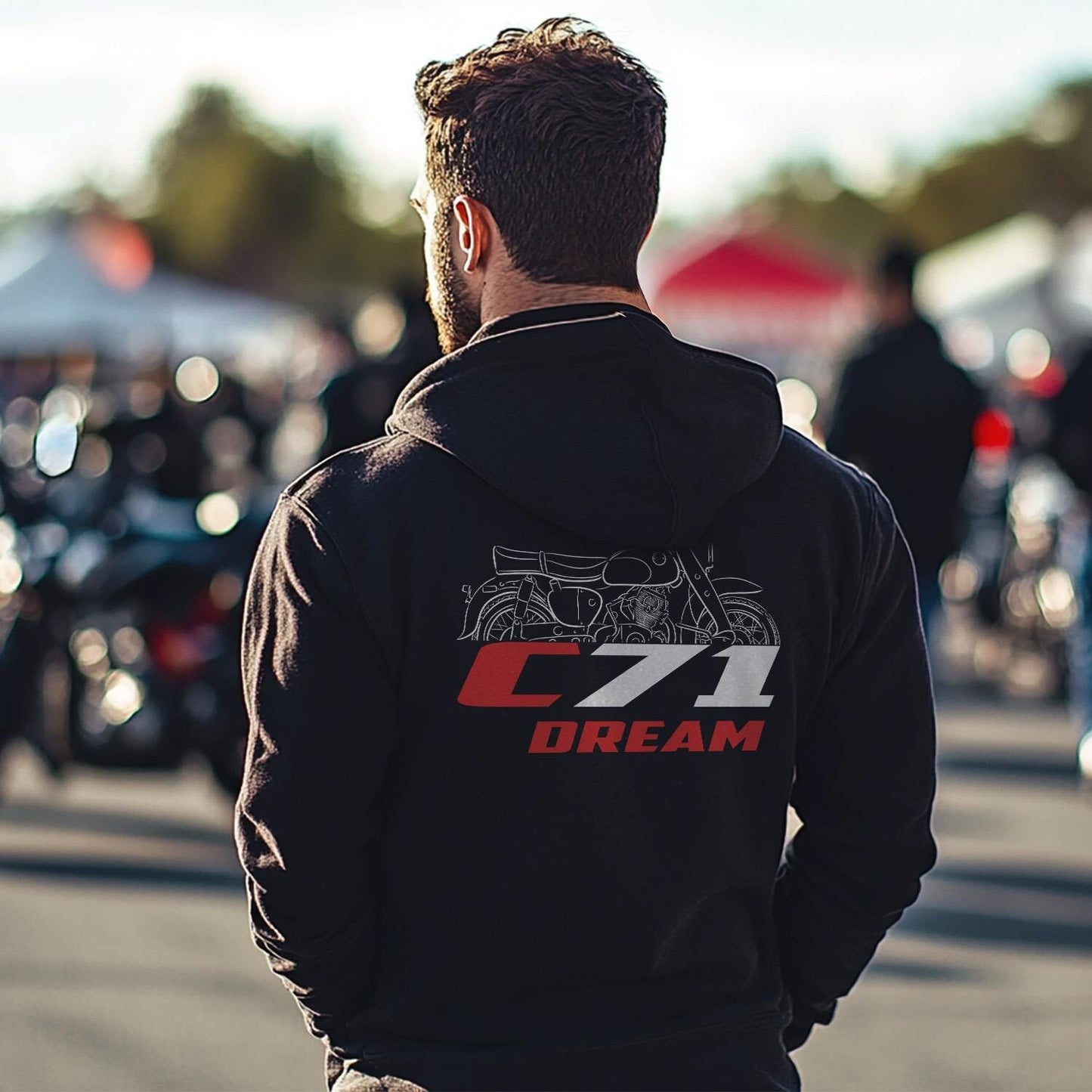 Honda C71 Dream Inspired Hoodie - Motorcycle Sweatshirt for Riders