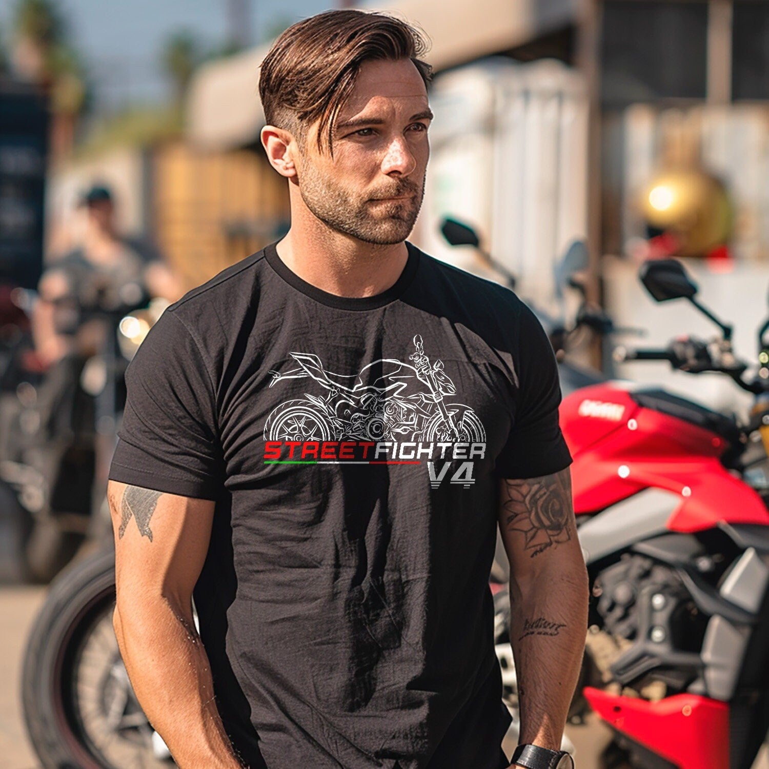 Ducati Streetfighter V4 Inspired T-Shirt - Motorcycle Tee Shirt for Riders