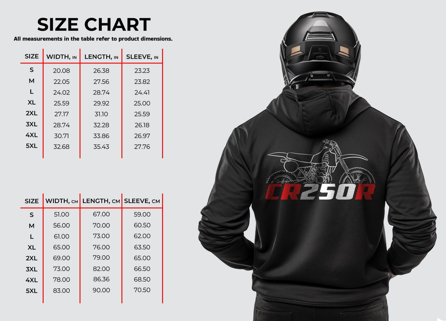 Honda CR250R 1982-89 Inspired Hoodies - Motorcycle Sweatshirt