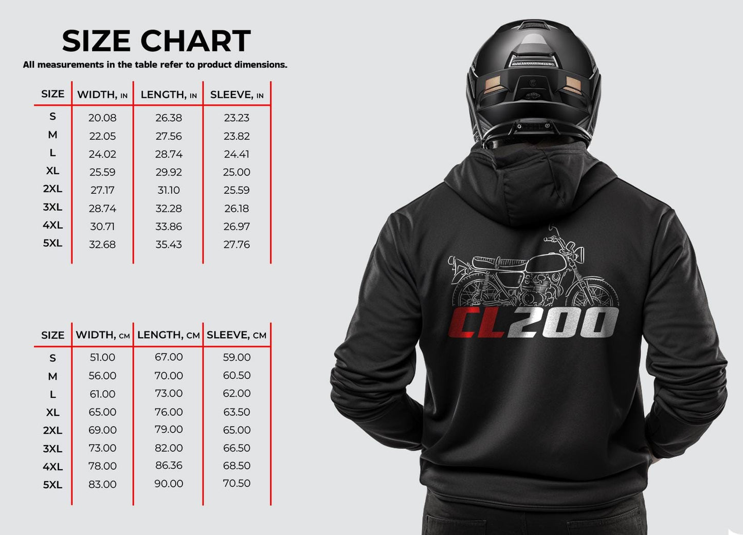 Honda CL200 Inspired Hoodie - Motorcycle Sweatshirt