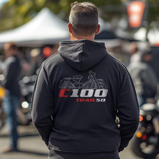 Honda C100 Trail 50 Inspired Hoodie - Motorcycle Sweatshirt