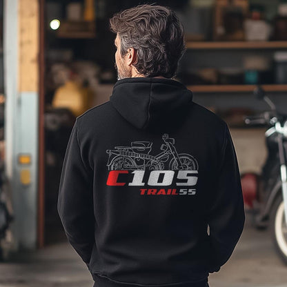 Honda C105 Trail 55 Inspired Hoodie - Motorcycle Sweatshirt