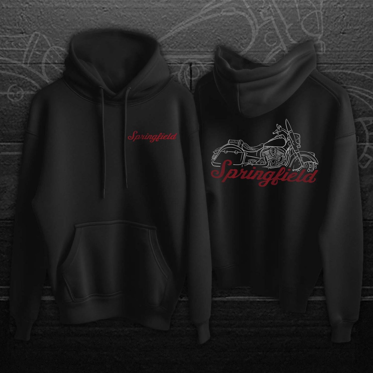 Indian Springfield Hoodie - Motorcycle Sweatshirt for Biker