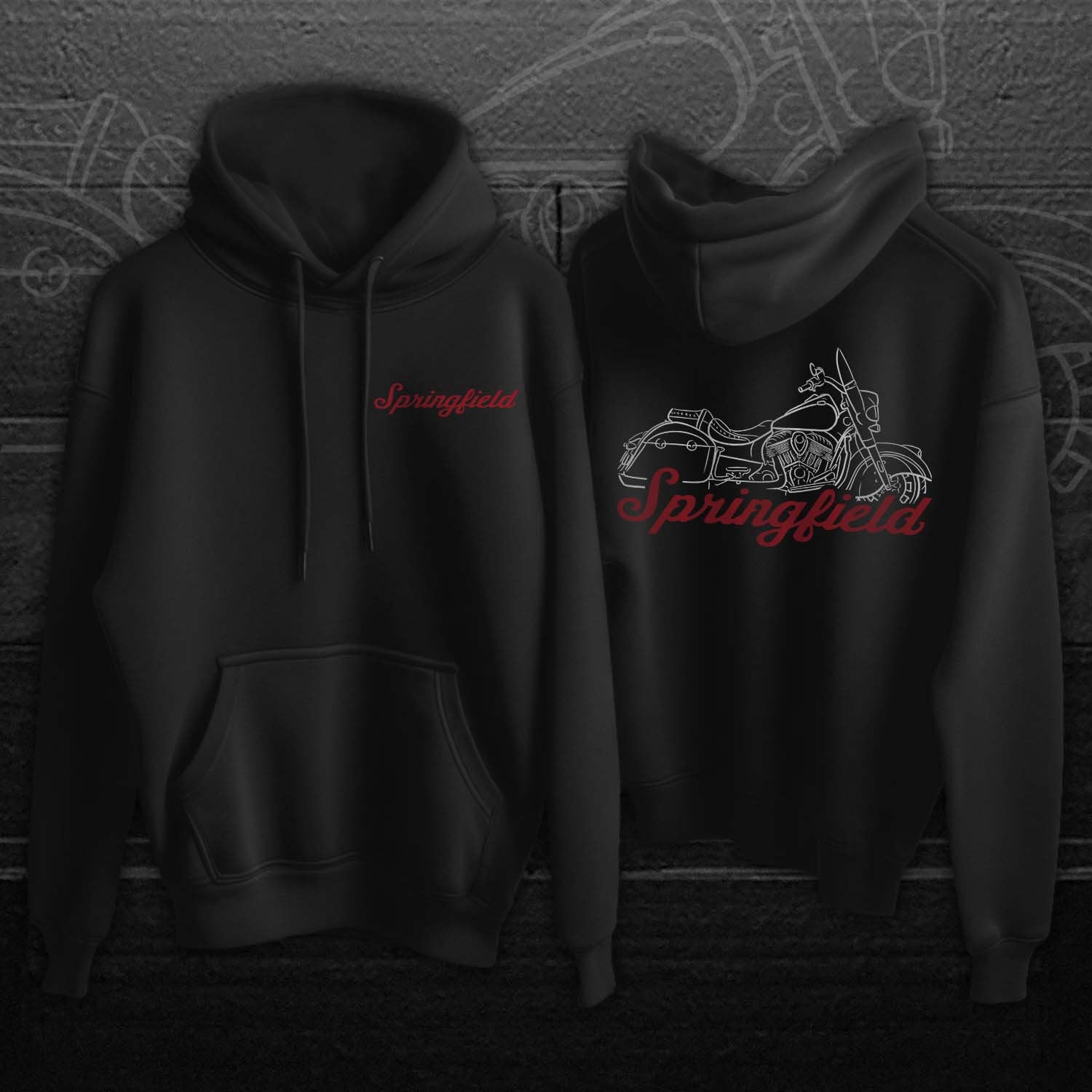 Indian Springfield Hoodie - Motorcycle Sweatshirt for Biker