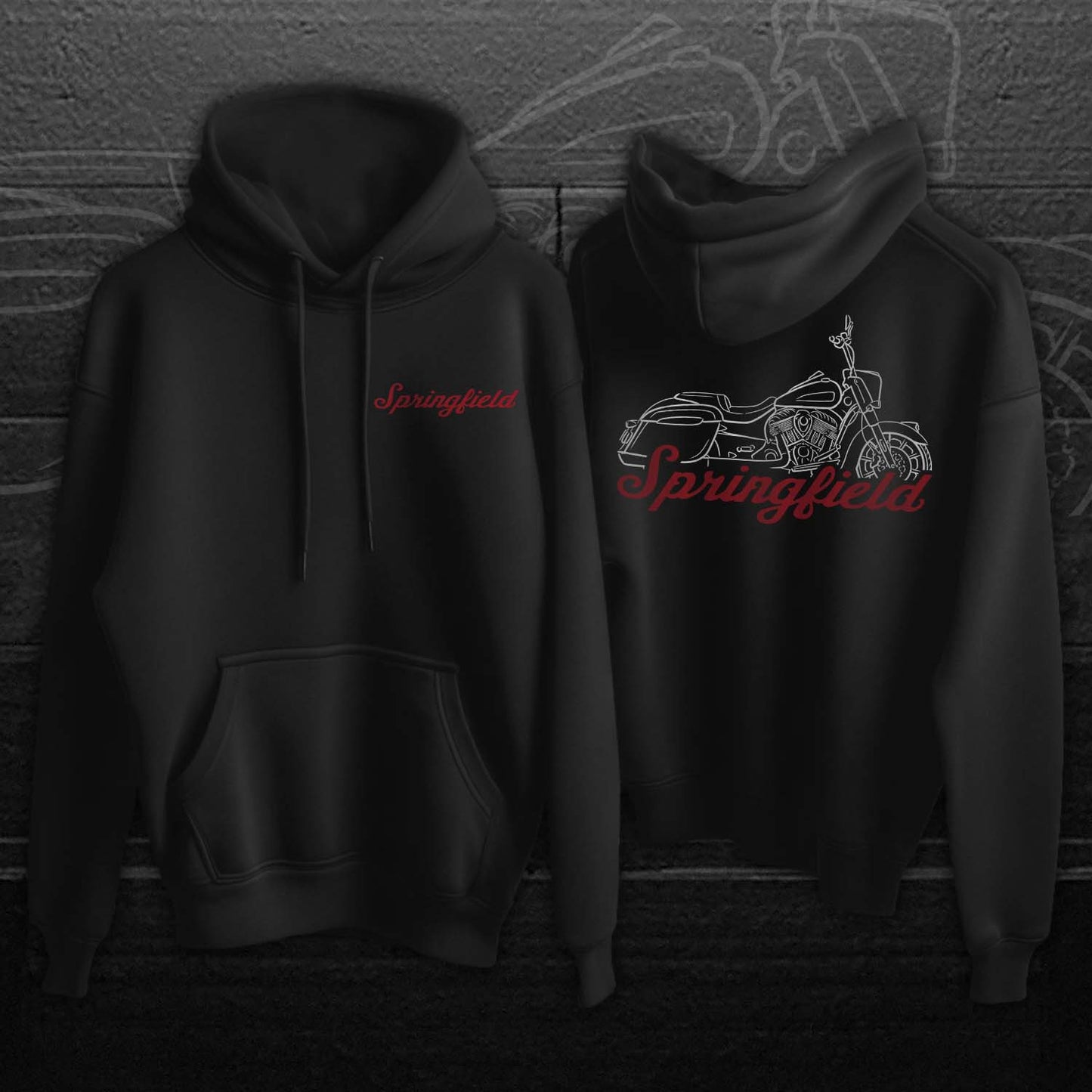 Indian Springfield Hoodie - Motorcycle Sweatshirt for Biker