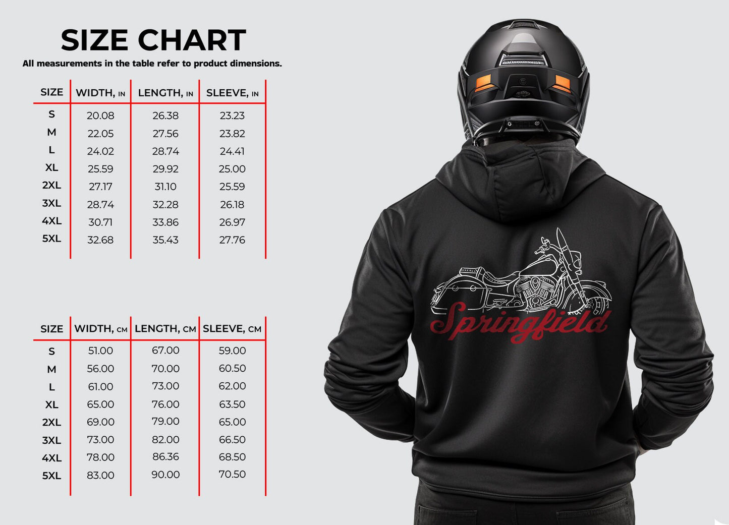 Indian Springfield Hoodie - Motorcycle Sweatshirt for Biker