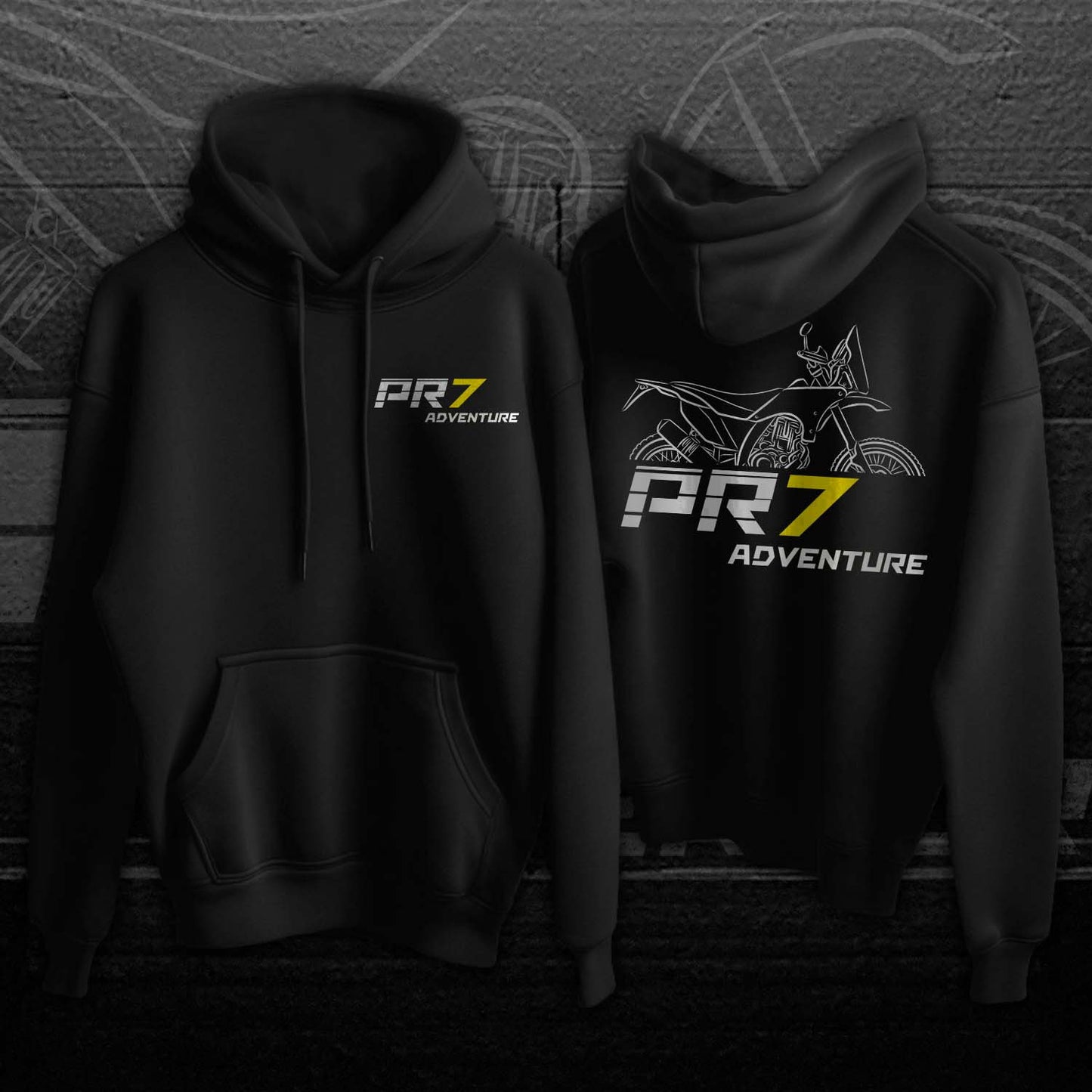 AJP PR7 Adventure 650 Hoodie - Motorcycle Sweatshirt for ADV Riders