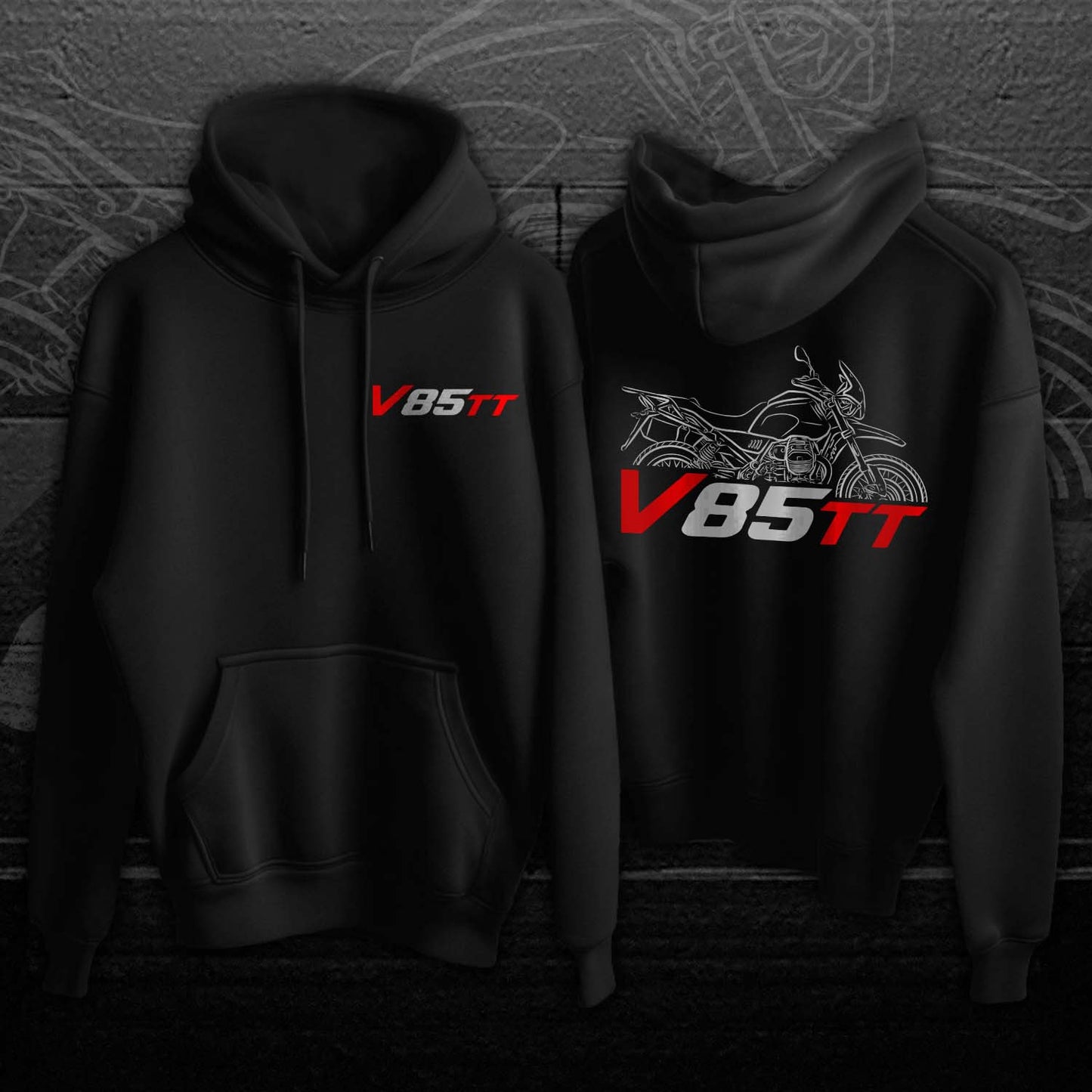 Moto Guzzi V85 TT Hoodie - Motorcycle Sweatshirt for ADV Riders