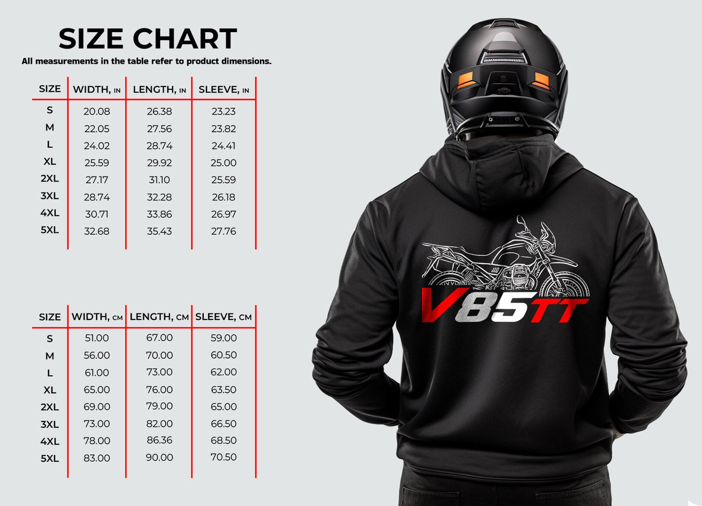 Moto Guzzi V85 TT Hoodie - Motorcycle Sweatshirt for ADV Riders