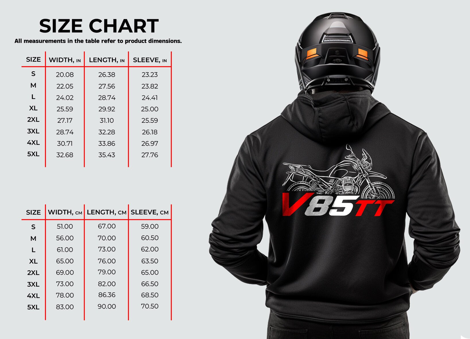 Moto Guzzi V85 TT Hoodie - Motorcycle Sweatshirt for ADV Riders