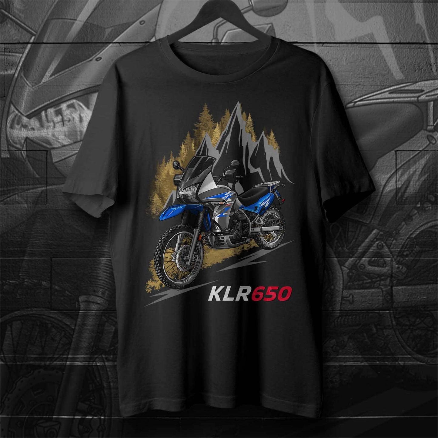 Kawasaki KLR 650 2008-10 T-Shirt - Motorcycle Tee Shirt for Riders