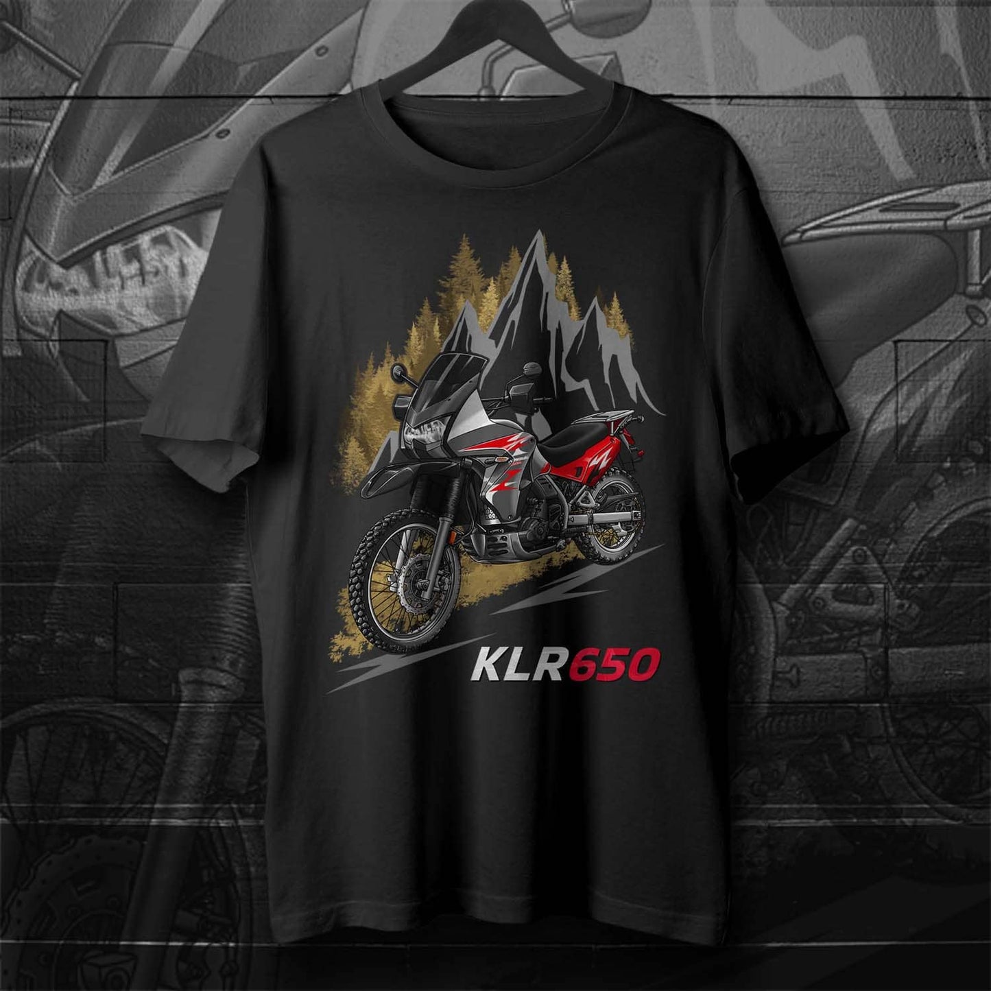Kawasaki KLR 650 2008-10 T-Shirt - Motorcycle Tee Shirt for Riders