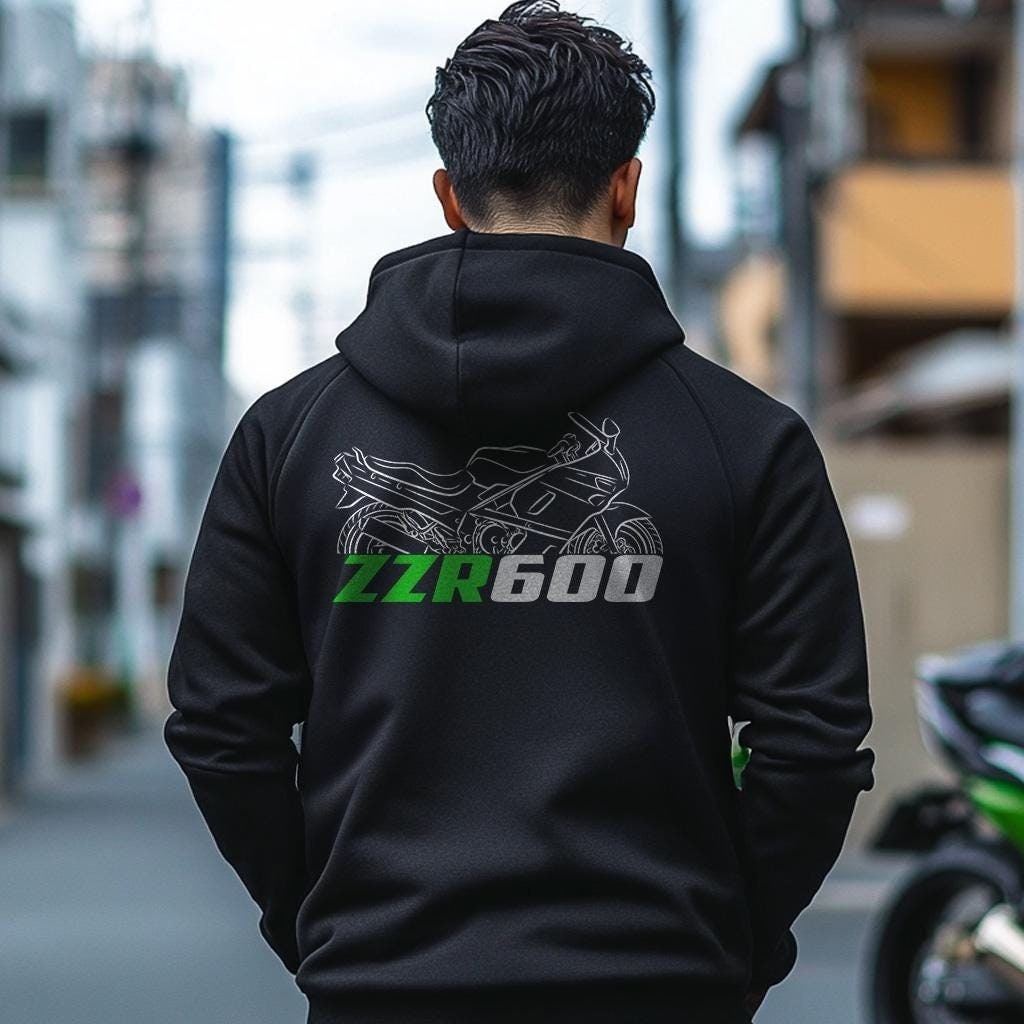Kawasaki ZZR 600 Inspired Hoodie - Motorcycle Sweatshirt for Riders