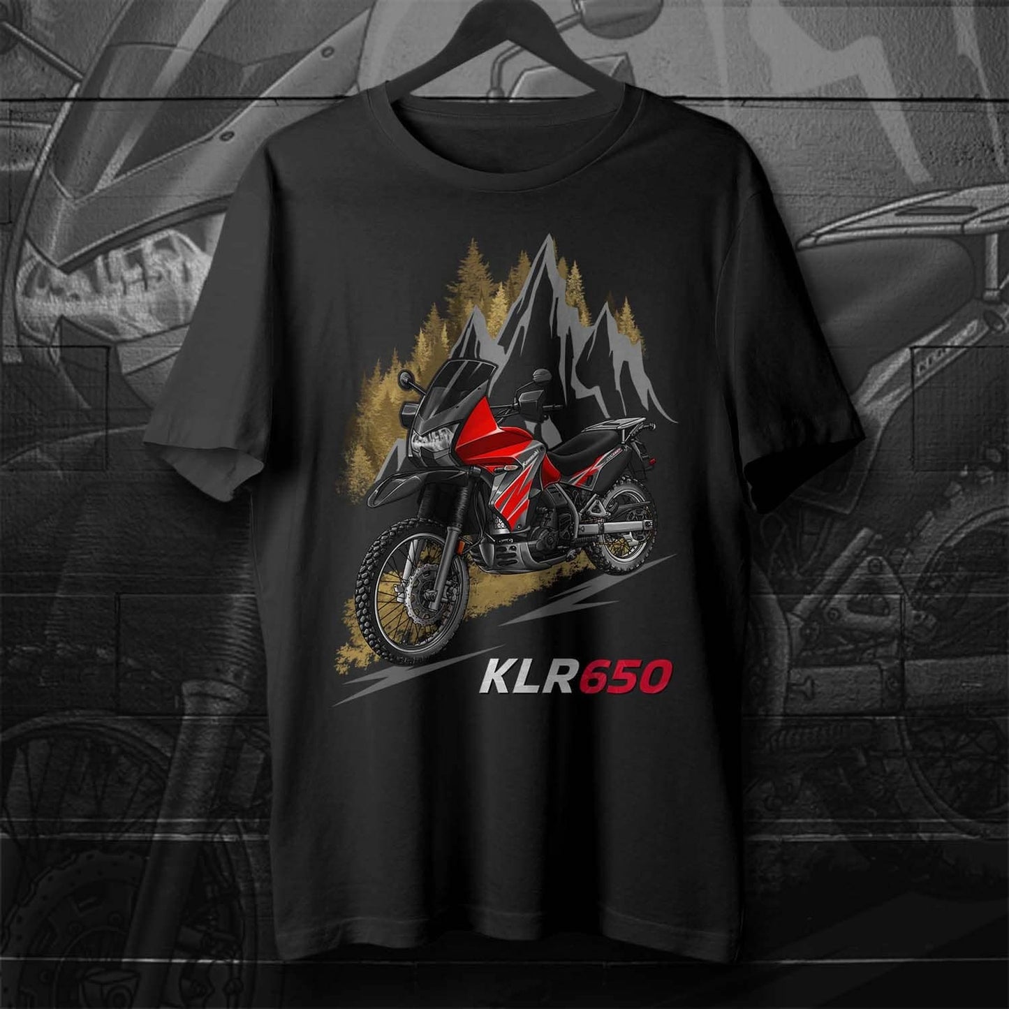 Kawasaki KLR 650 2008-10 T-Shirt - Motorcycle Tee Shirt for Riders