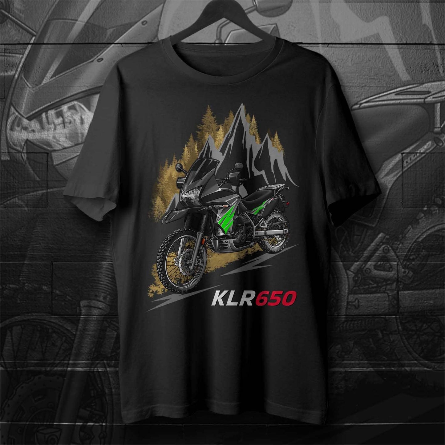 Kawasaki KLR 650 2008-10 T-Shirt - Motorcycle Tee Shirt for Riders
