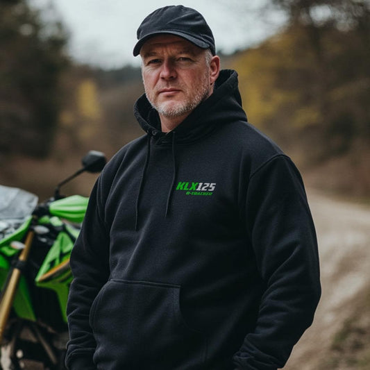 Kawasaki KLX125 D-Tracker Inspired Hoodie - Motorcycle Sweatshirt for Riders