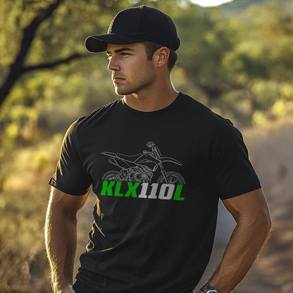 Kawasaki KLX110L 2021-25 Inspired T-Shirt - Motorcycle Tee Shirt for Riders