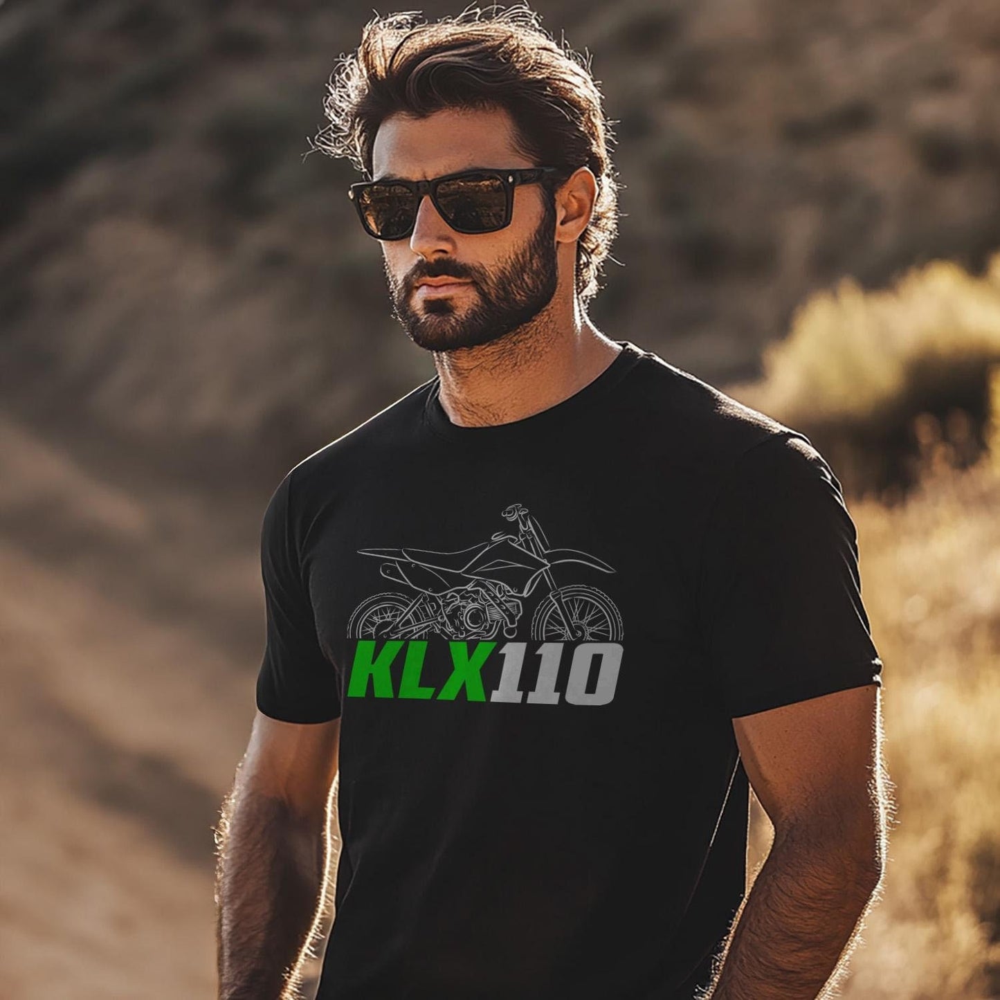 Kawasaki KLX110 & KLX110L 2010-2020 Inspired T-Shirt - Motorcycle Tee Shirt for Riders