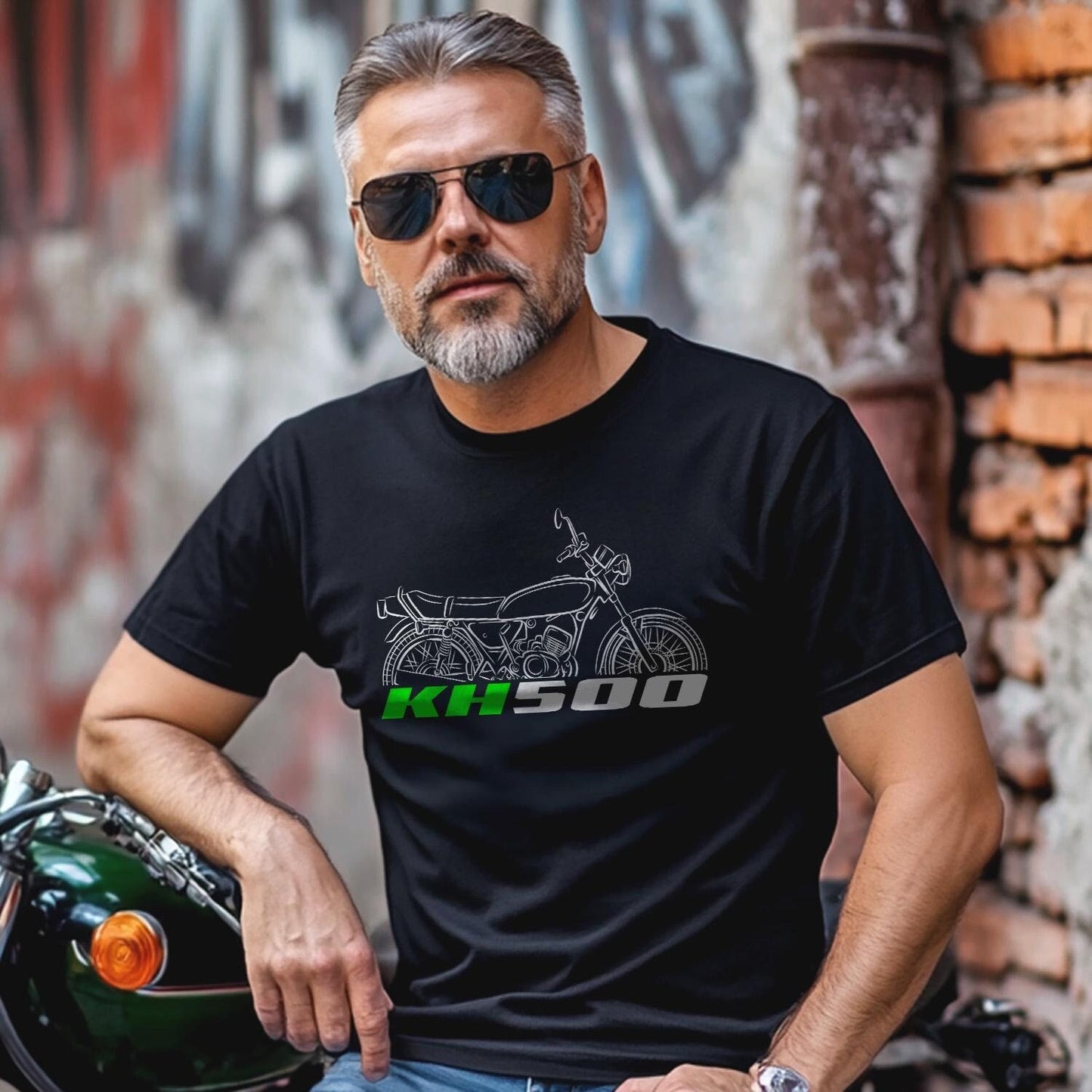 Kawasaki KH500 1976 Inspired T-Shirt - Motorcycle Tee Shirt for Riders