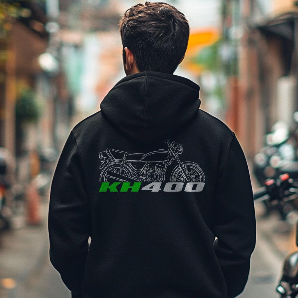 Kawasaki KH400 Inspired Hoodie - Motorcycle Sweatshirt for Riders