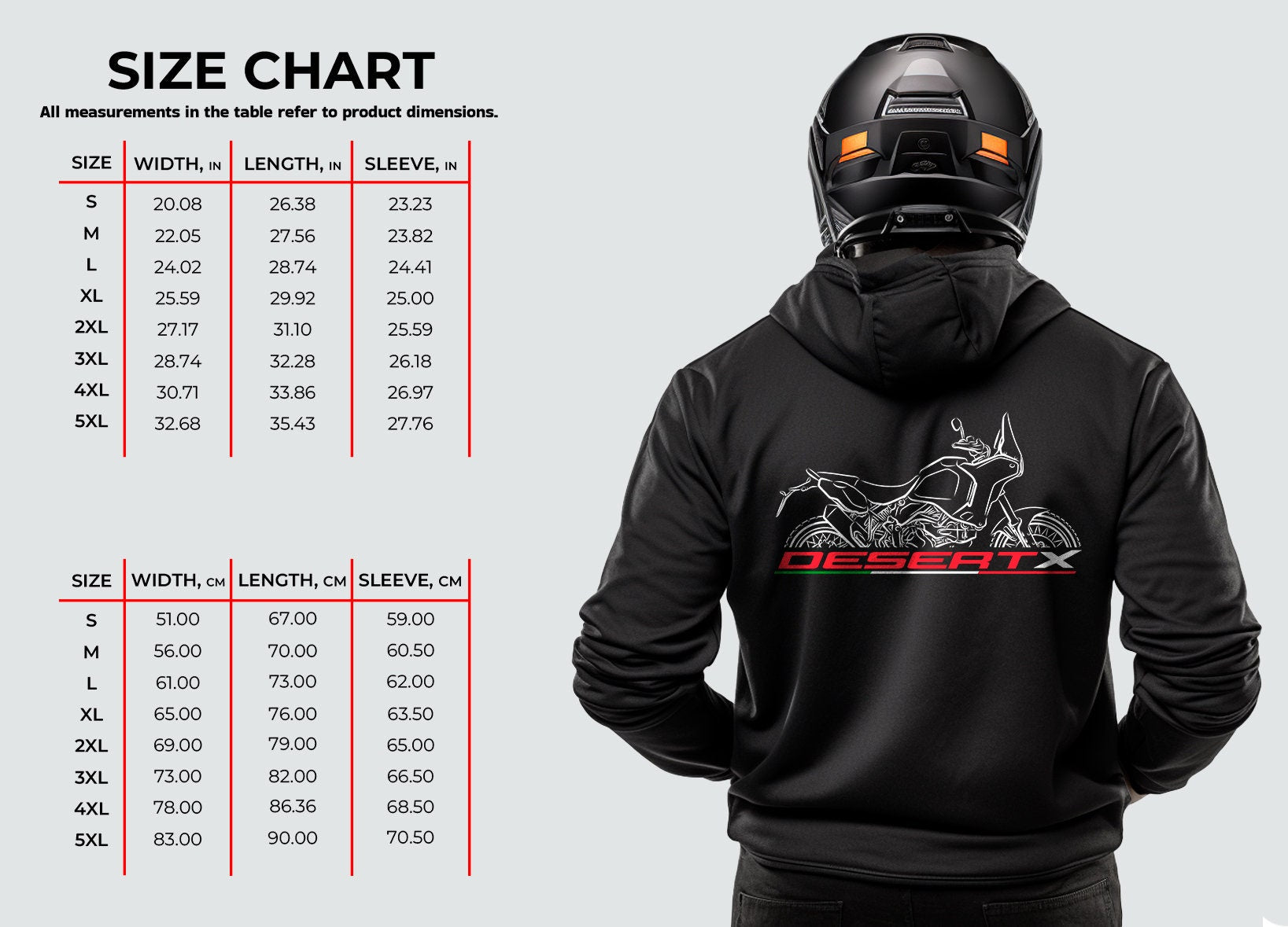 Ducati DesertX Hoodie - Motorcycle Sweatshirt for ADV Riders