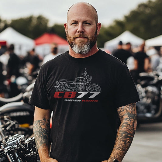 Honda CB77 Super Hawk Inspired T-Shirt - Motorcycle Tee Shirt