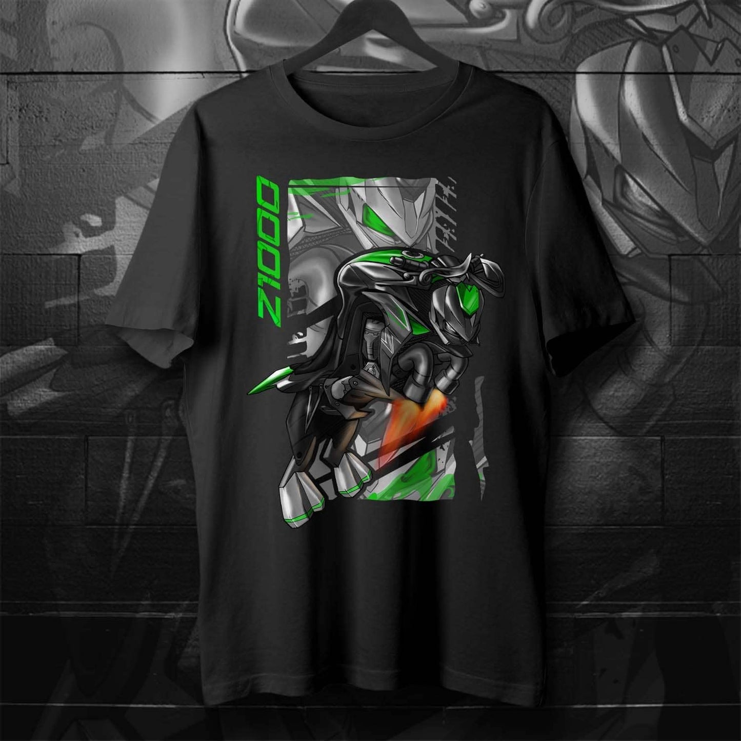 Kawasaki Z 1000 2017-20 Inspired T-Shirt - Motorcycle Tee Shirt for Riders