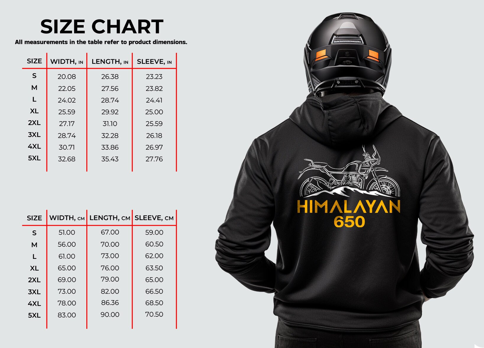 Royal Enfield Himalayan Hoodie - Motorcycle Sweatshirt for ADV Riders