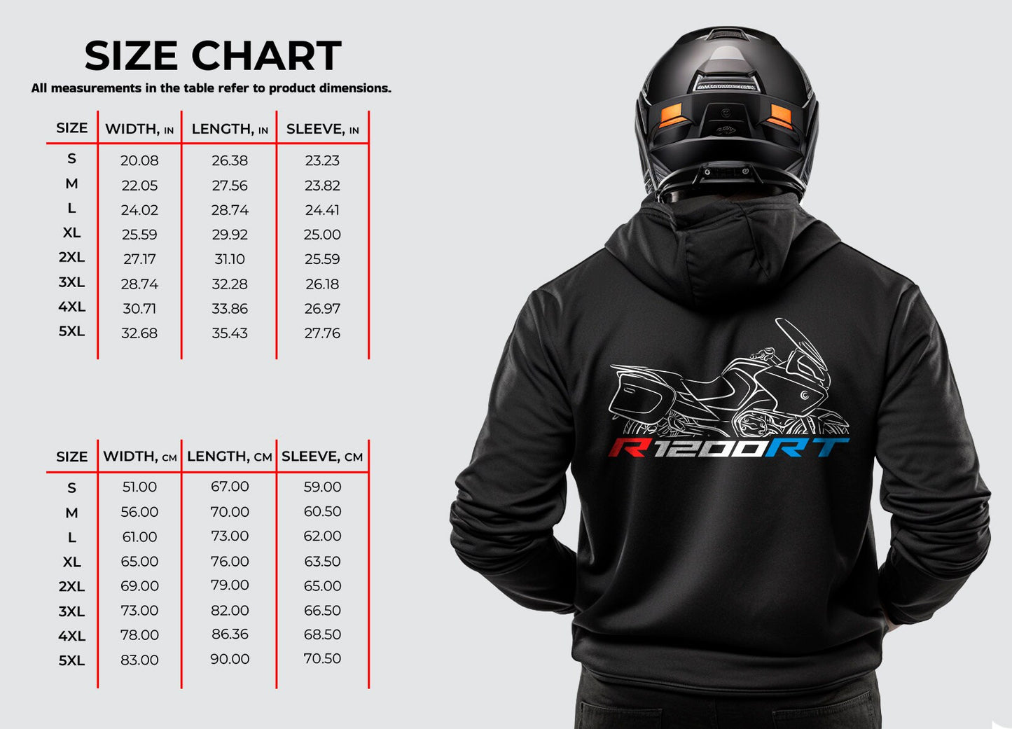 BMW R1200RT Hoodie - Motorcycle Sweatshirt for Motorrad Riders