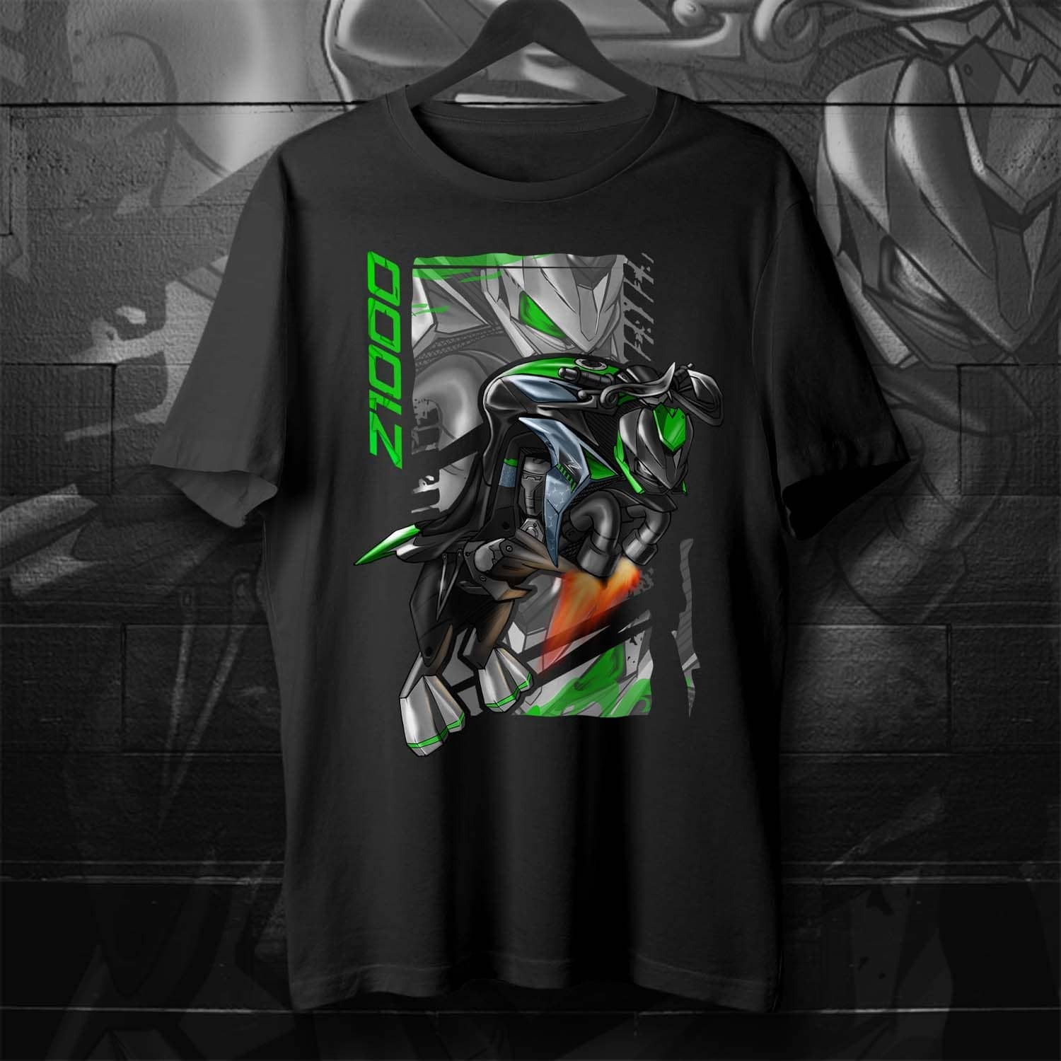 Kawasaki Z 1000 2017-20 Inspired T-Shirt - Motorcycle Tee Shirt for Riders
