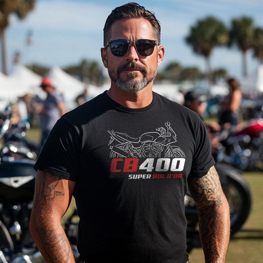 Honda CB400 | A | F | Super Bol & Super Four Inspired T-Shirt - Motorcycle Tee Shirt