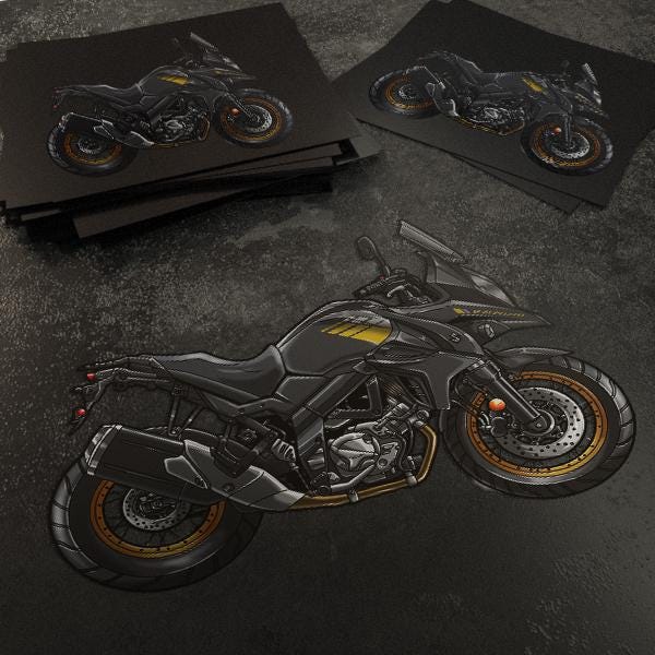 Suzuki V-Strom 650 Inspired Stickers - Set of 3 Biker Motorcycle Decals