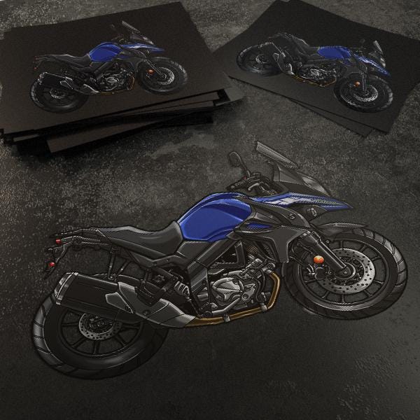 Suzuki V-Strom 650 Inspired Stickers - Set of 3 Biker Motorcycle Decals