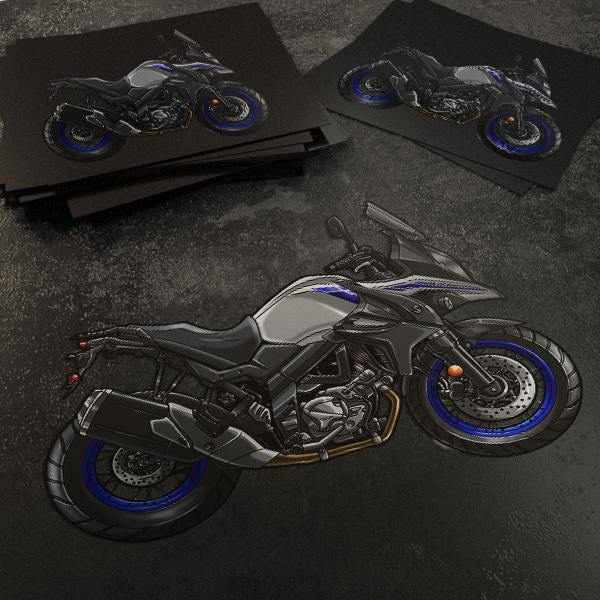 Suzuki V-Strom 650 Inspired Stickers - Set of 3 Biker Motorcycle Decals