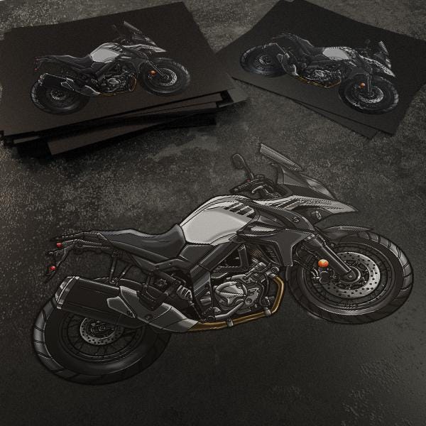 Suzuki V-Strom 650 Inspired Stickers - Set of 3 Biker Motorcycle Decals