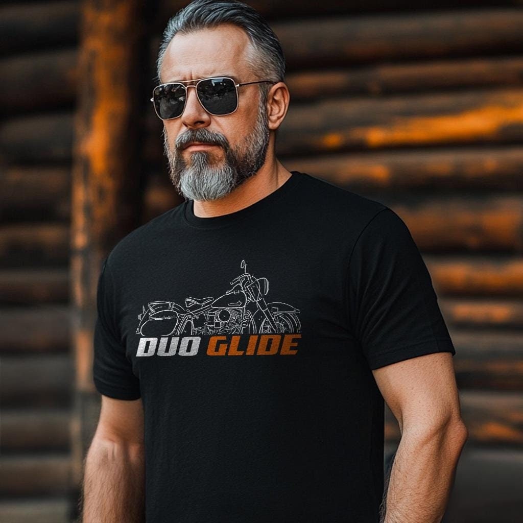 Harley-Davidson Duo Glide FL FLH FLF fLHF Inspired T-Shirt - Biker Motorcycle Tee Shirt