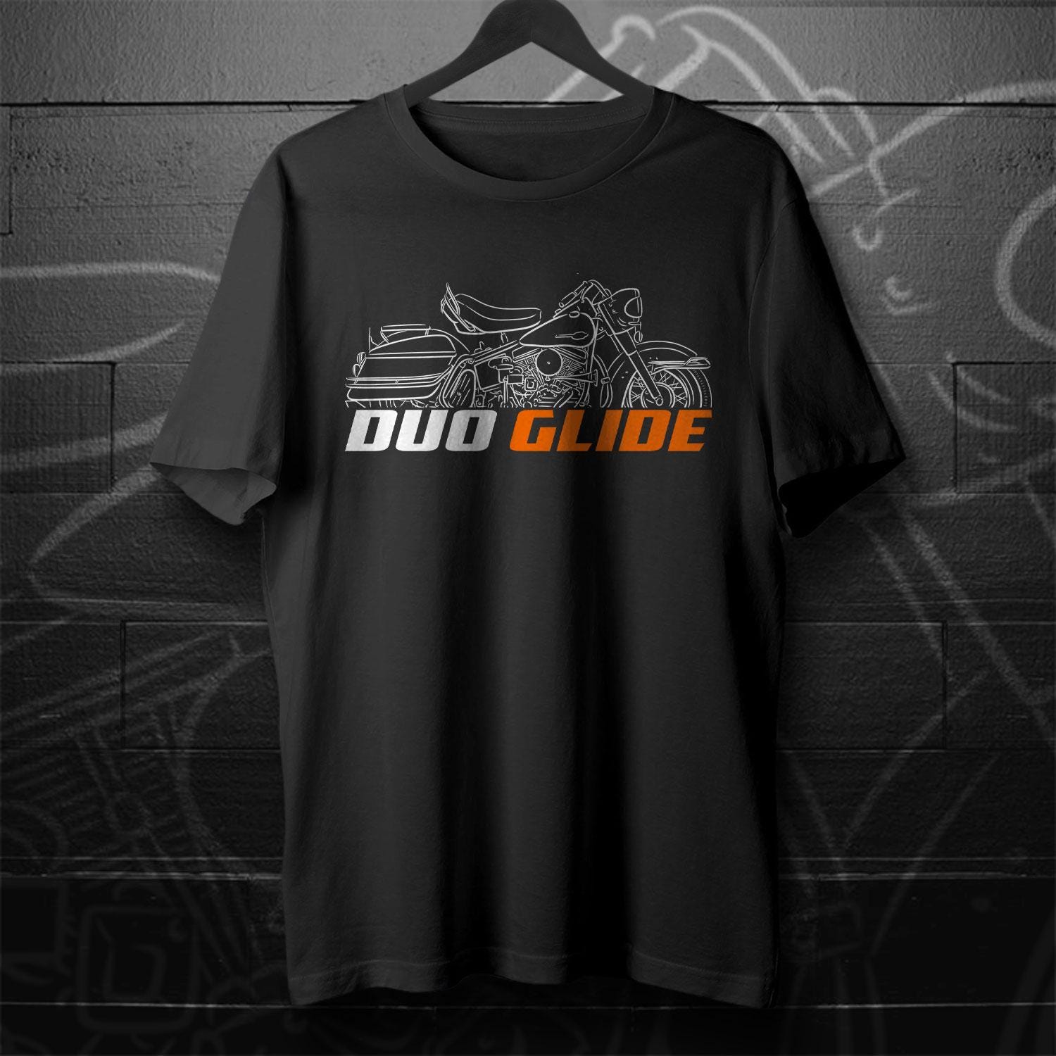 Harley-Davidson Duo Glide FL FLH FLF fLHF Inspired T-Shirt - Biker Motorcycle Tee Shirt