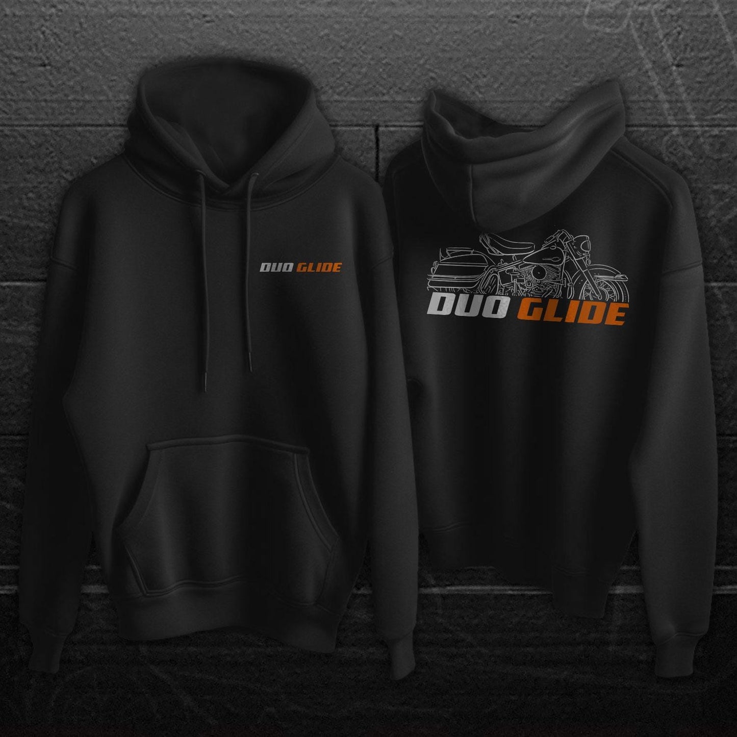 Harley-Davidson Duo Glide FL FLH FLF fLHF Inspired Hoodie - Biker Motorcycle Sweatshirt