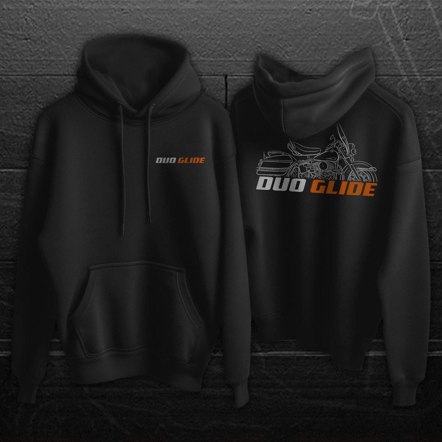 Harley-Davidson Duo Glide FL FLH FLF fLHF Inspired Hoodie - Biker Motorcycle Sweatshirt