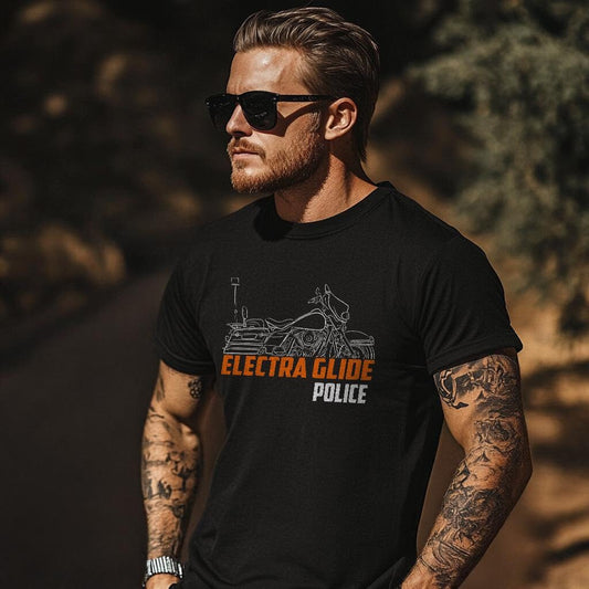 Harley-Davidson Electra Glide Police FLHTPI Inspired T-Shirt - Biker Motorcycle Tee Shirt