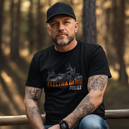 Harley-Davidson Electra Glide Police FLHP-80 Inspired T-Shirt - Biker Motorcycle Tee Shirt