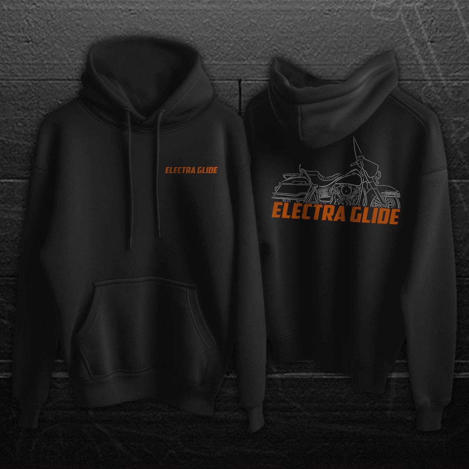 Harley-Davidson Electra Glide FLH-80 Inspired Hoodie - Biker Motorcycle Sweatshirt