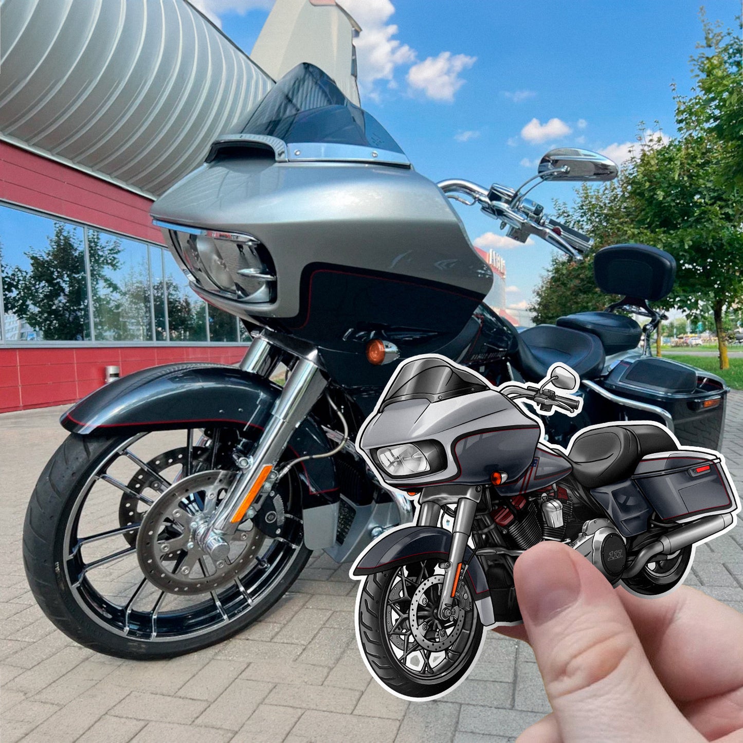 Harley Road Glide CVO FLTRXSE Stickers - Set of 3 Motorcycle Decals for Bikers