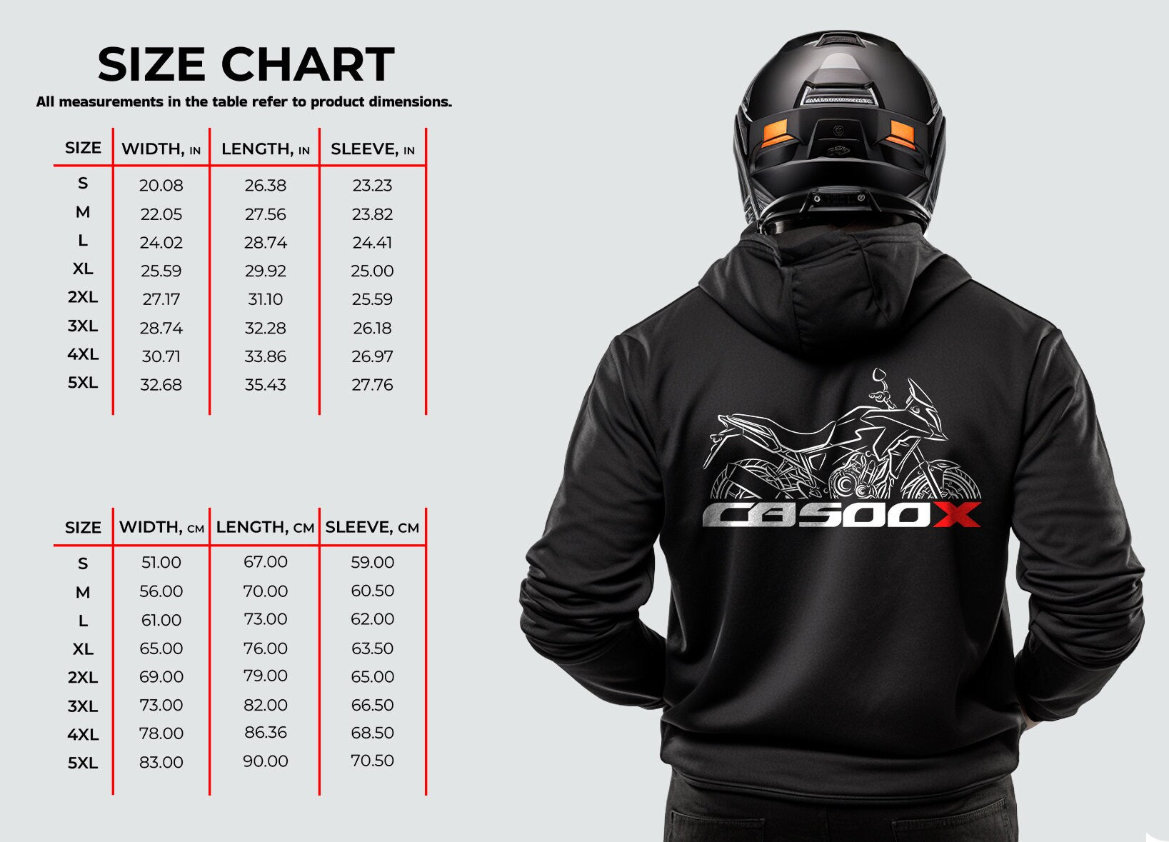 Honda CB500X Hoodie - Motorcycle Sweatshirt for ADV Riders