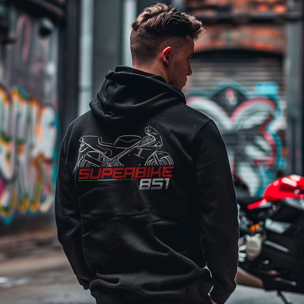 Ducati 851 Inspired Hoodie - Motorcycle Sweatshirt for Riders