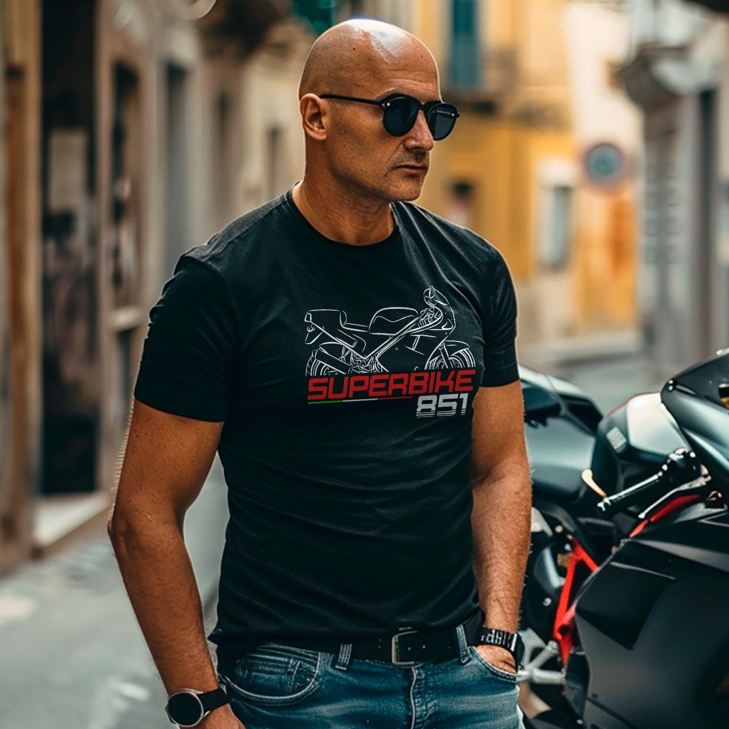 Ducati 851 Inspired T-Shirt - Motorcycle Tee Shirt for Riders